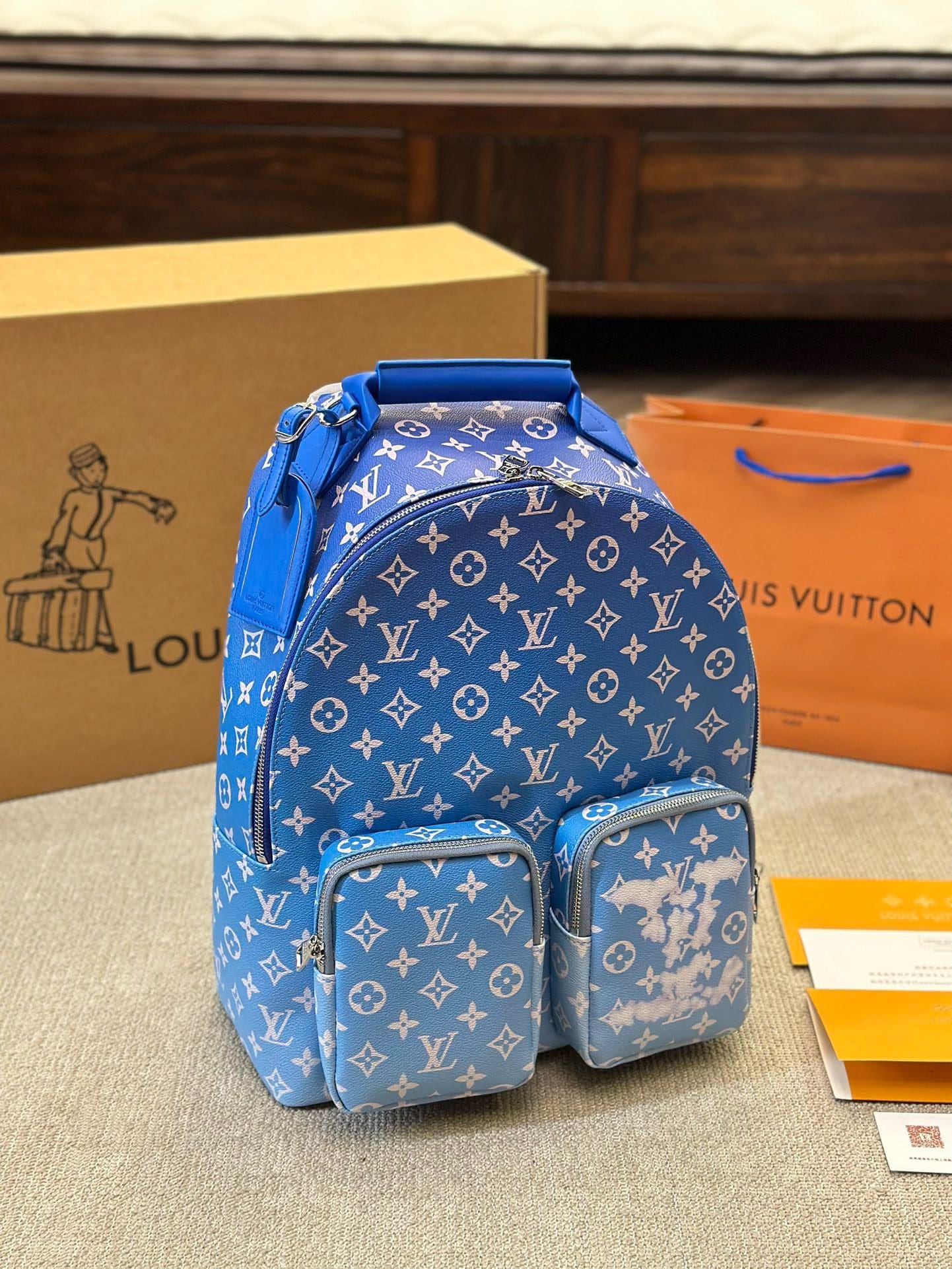 Louis Vuitton Backpack Multipocket Clouds Monogram Blue M45441