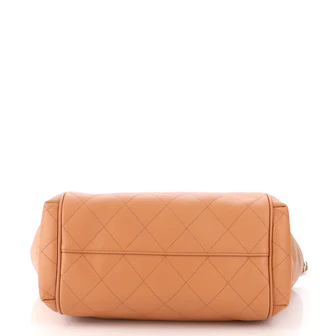 CHANEL Open Shopping Tote Stitched Leather Large