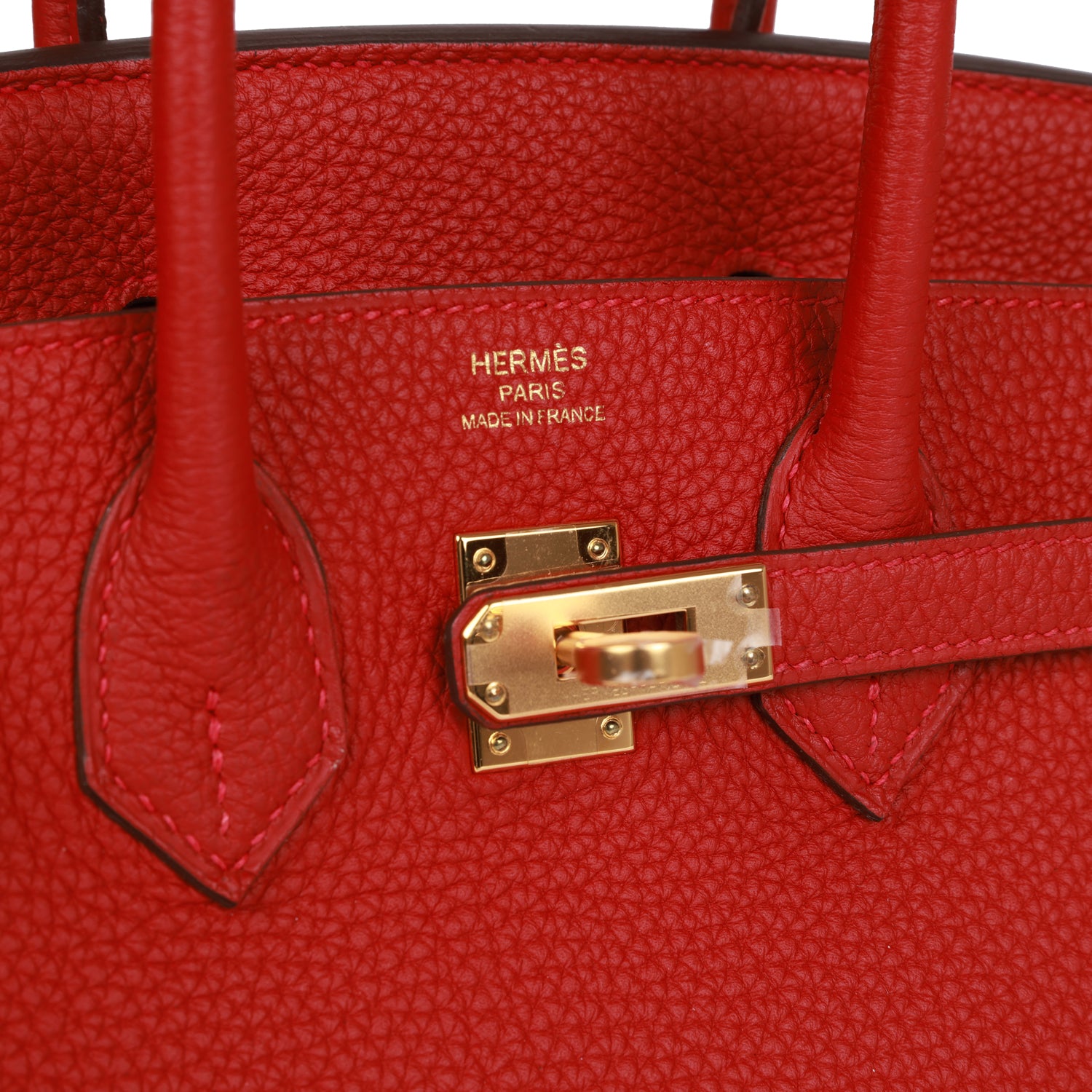 HERMES Birkin 25 Rouge Vif Togo Gold Hardware