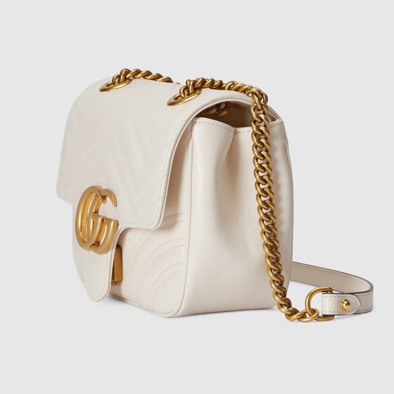 GUCCI MARMONT MINI SHOULDER BAG (White)