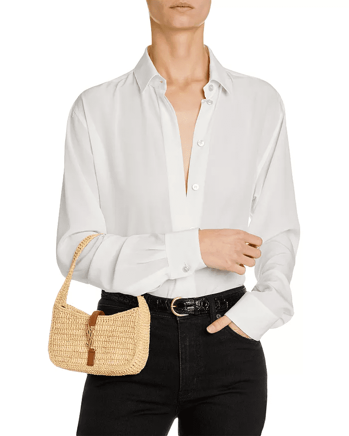 Saint Laurent Le 5 ?? 7 Mini Hobo in Raffia