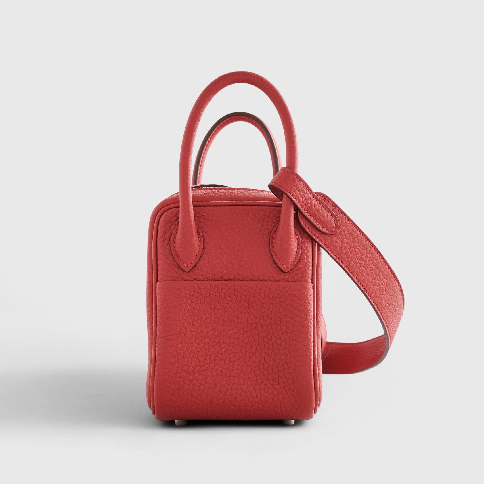 HERMES Lindy 20 Clemence Vermillon Palladium Hardware