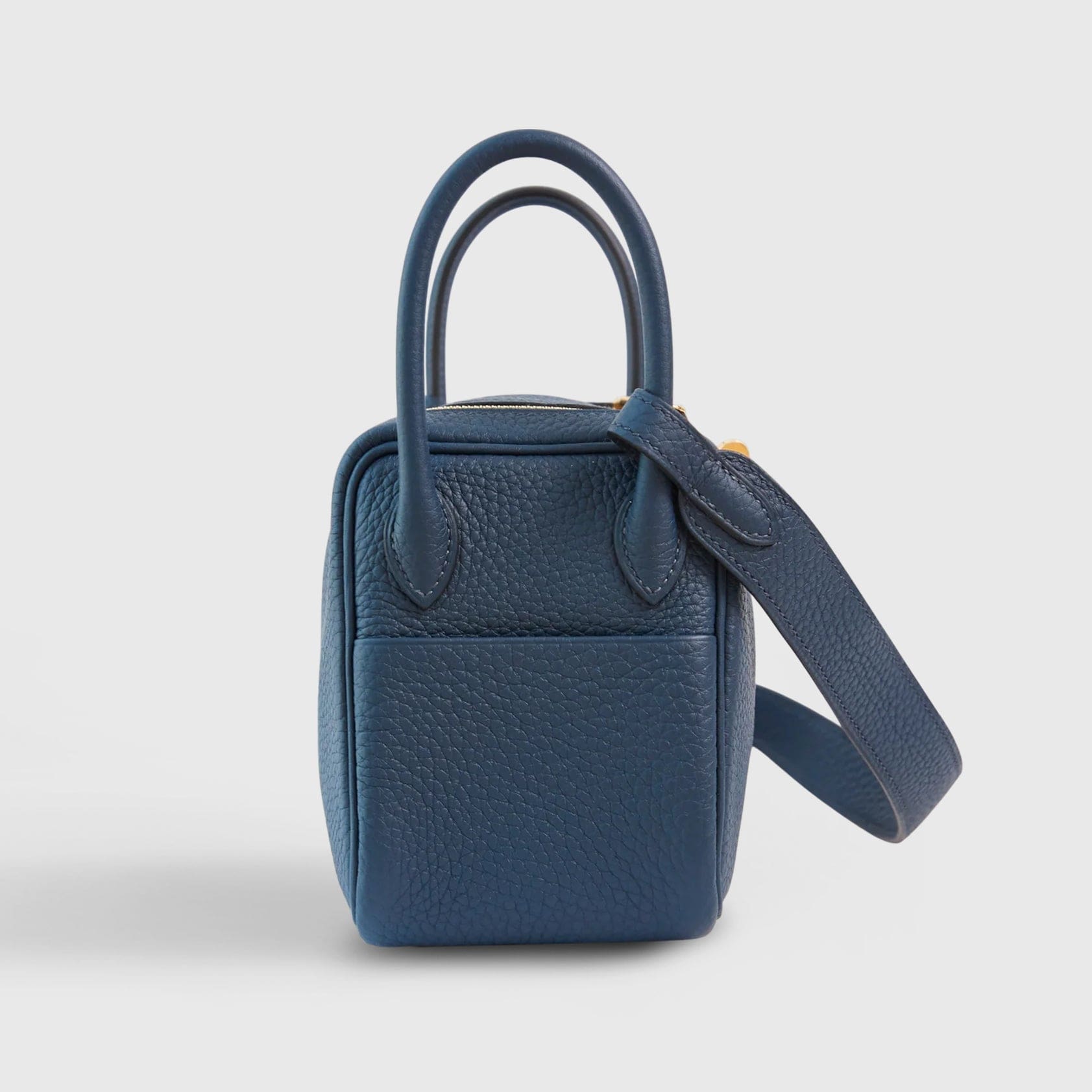 HERMES Lindy 20 Clemence Blue de Prusse Gold Hardware