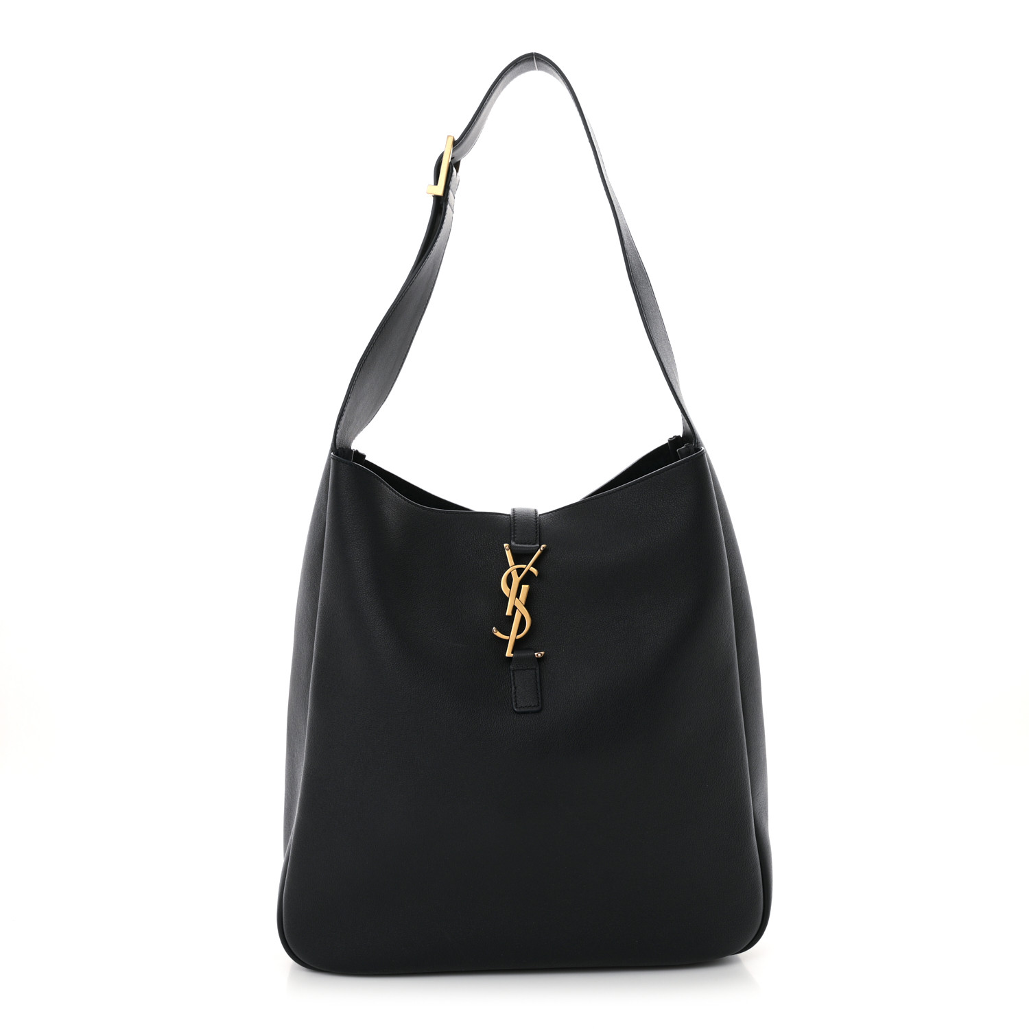 Saint Laurent Supple Calfskin Large Le 5 A 7 Soft Hobo Bleu Abysse