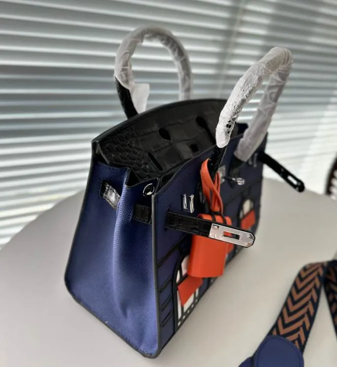 HERMÈS LIMITED EDITION MATTE ALLIGATOR NIGHT BIRKIN FAUBOURG 20 HANDBAG IN DEEP BLUE, BLUE MARINE