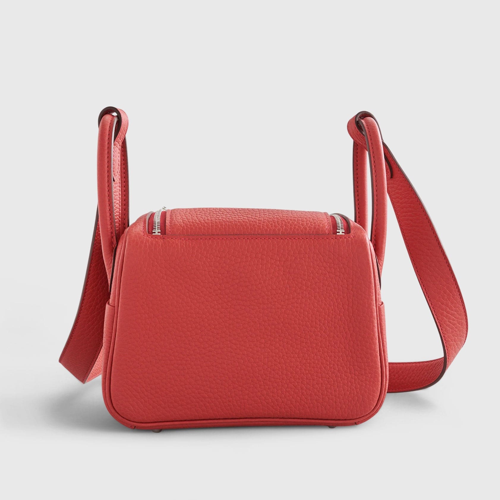 HERMES Lindy 20 Clemence Vermillon Palladium Hardware