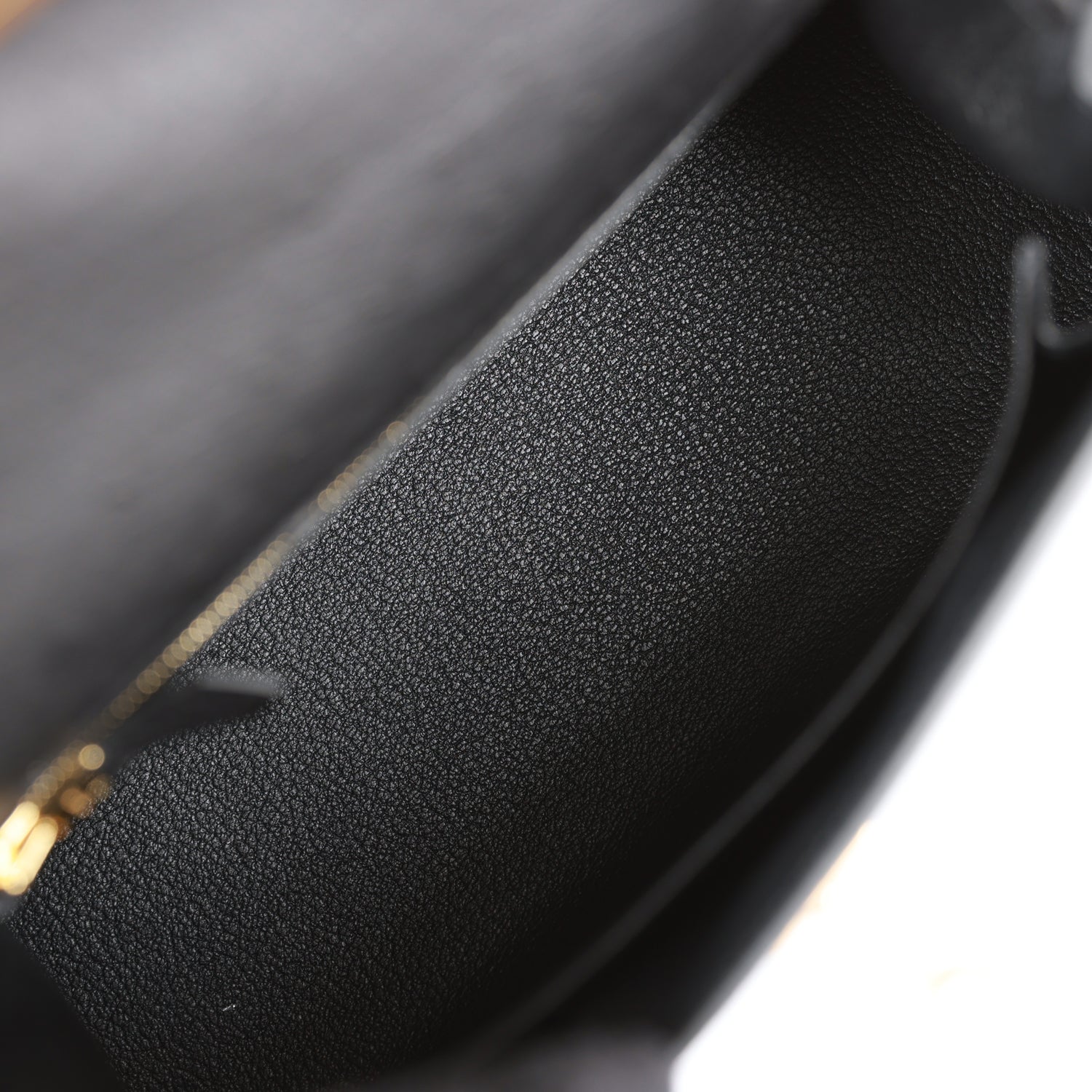 HERMES Kelly Sellier 25 Black OstricHERMES Gold Hardware