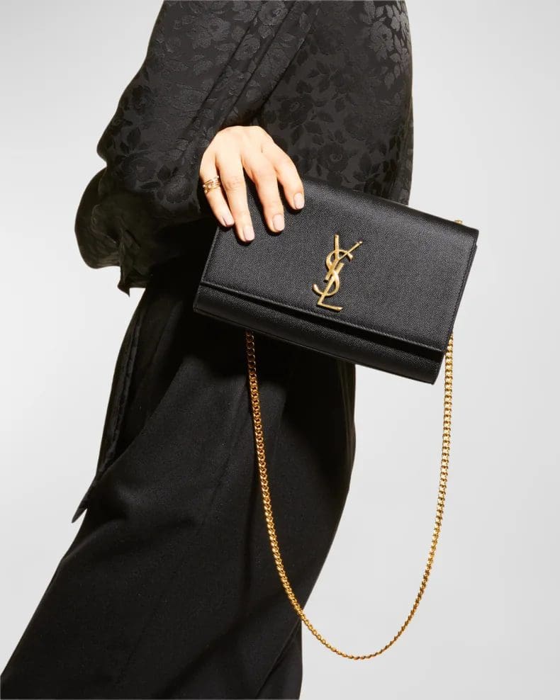 Saint Laurent Kate Medium YSL Crossbody Bag in Grained Leather