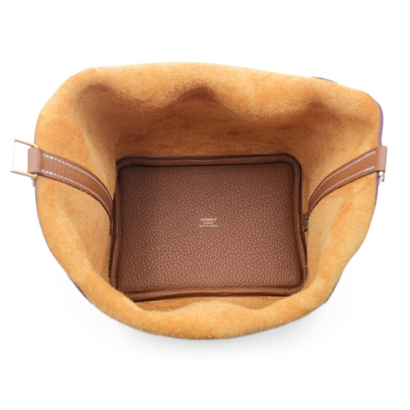 HERMES Gold Clemence Picotin Lock 18 Gold Hardware