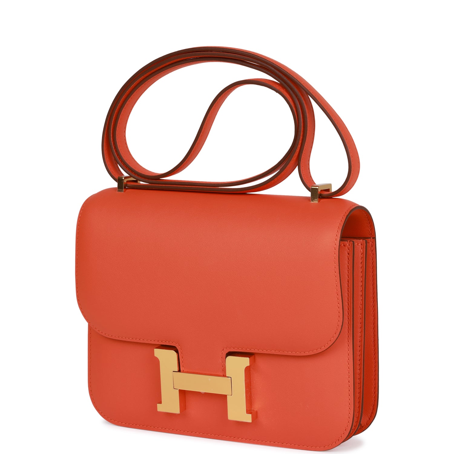HERMES Constance 18 Orange Swift Gold Hardware