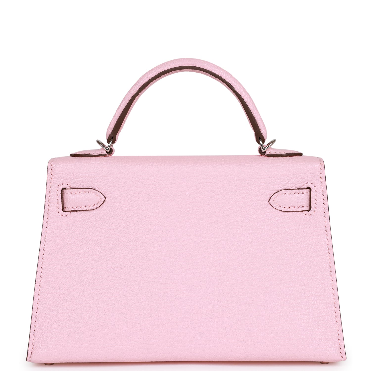 HERMES Kelly Sellier 20 Rose Sakura Chevre Palladium Hardware