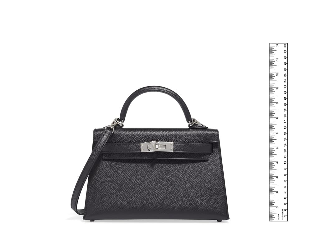 HERMES Kelly Touch Mini Lizard, Veau Madame Black Palladium Hardware