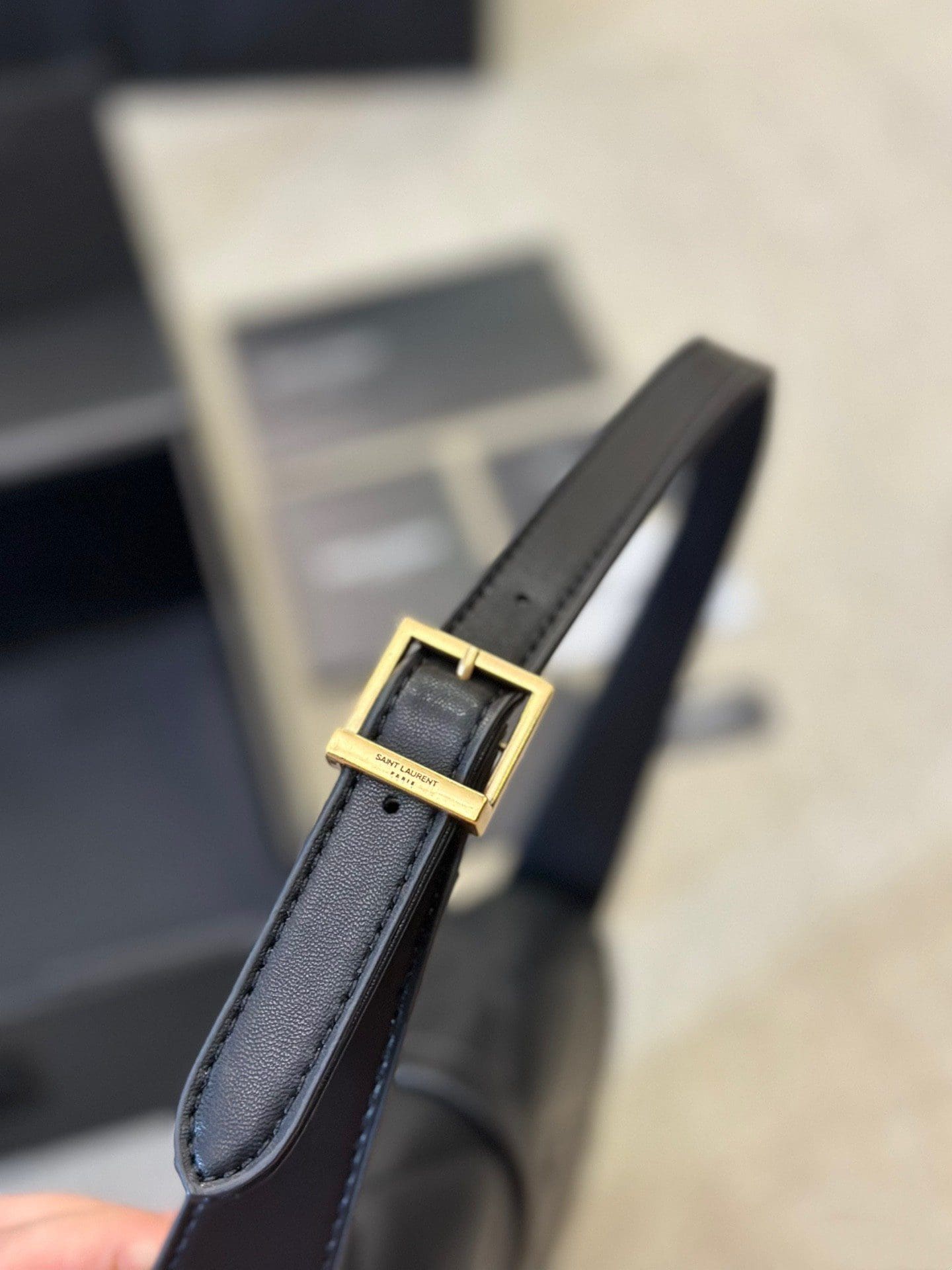 SAINT LAURENT Lambskin Quilted Le 57 Diamond Shoulder Bag Black