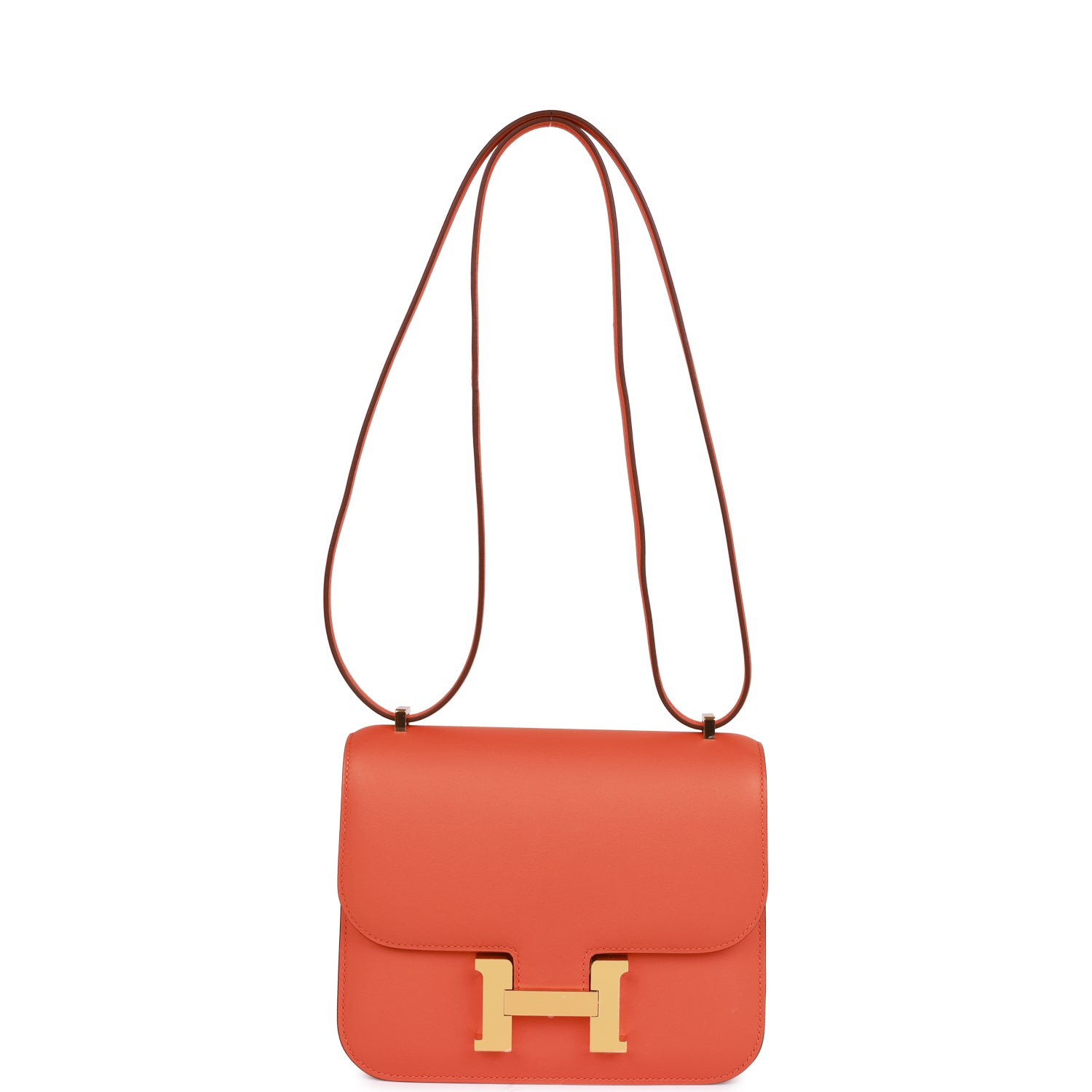 HERMES Constance 18 Orange Swift Gold Hardware
