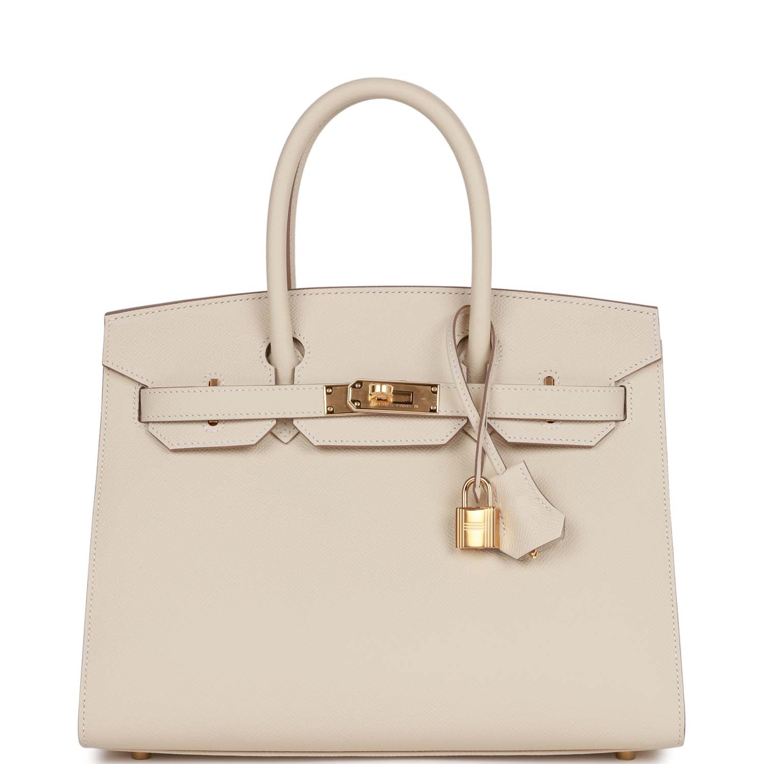 HERMES Birkin Sellier 30 Craie Epsom Gold Hardware