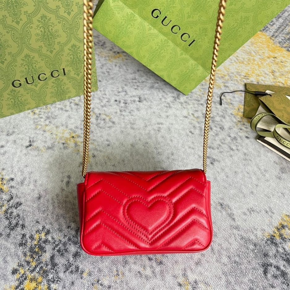 GUCCI Marmont matelasse leather super mini bag