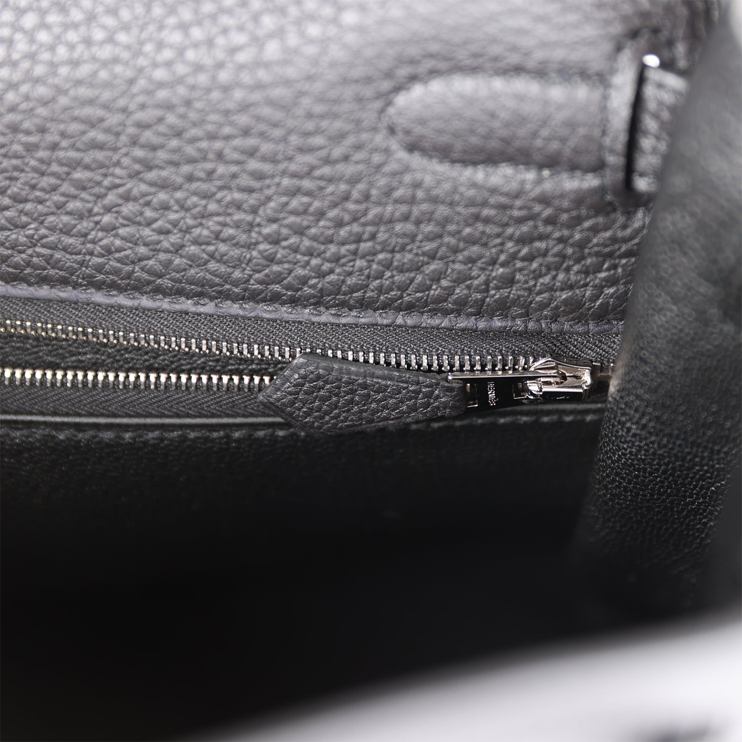 HERMES Kelly Retourne 32cm Black Togo Palladium Hardware