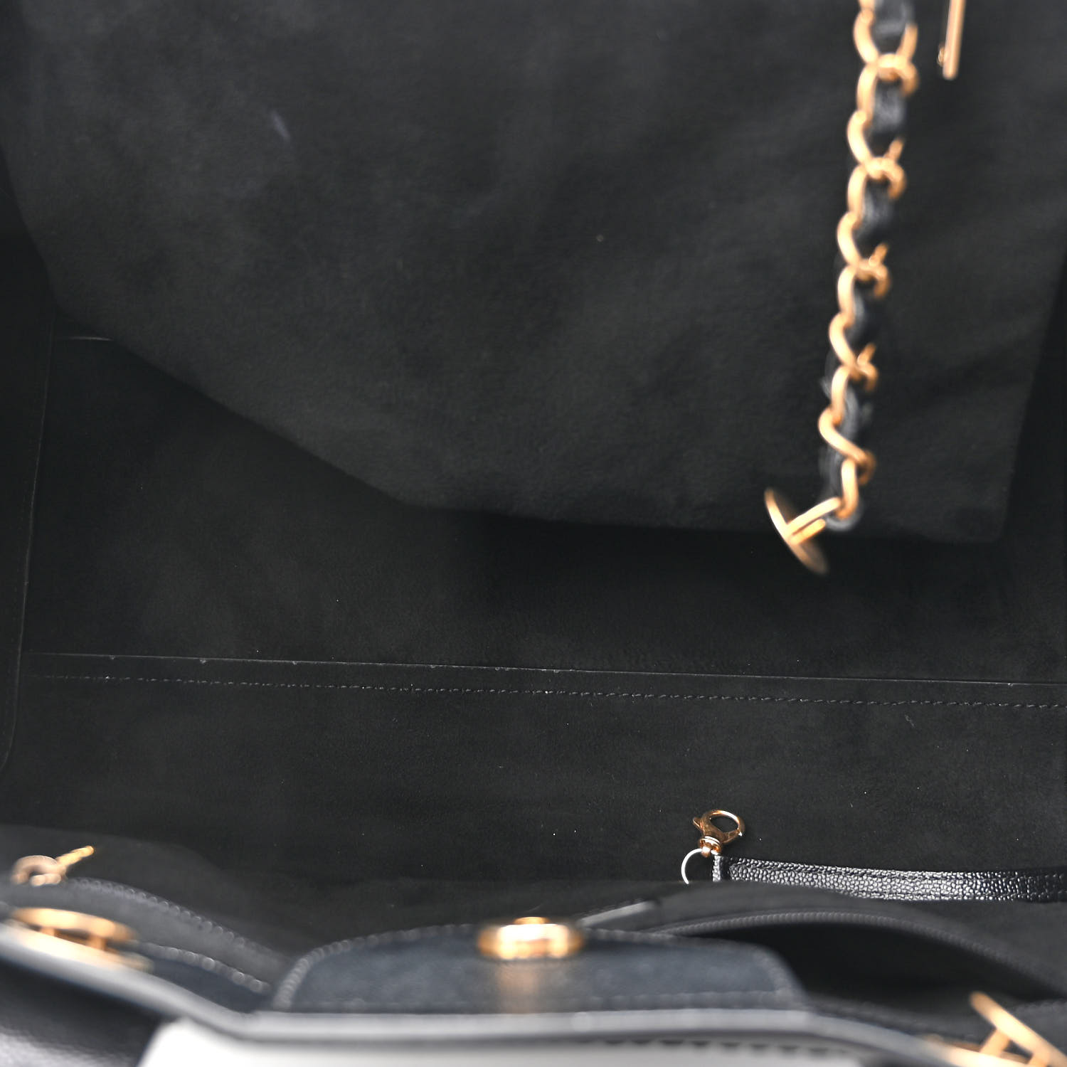 CHANEL Caviar Medium Studded Deauville Tote Black