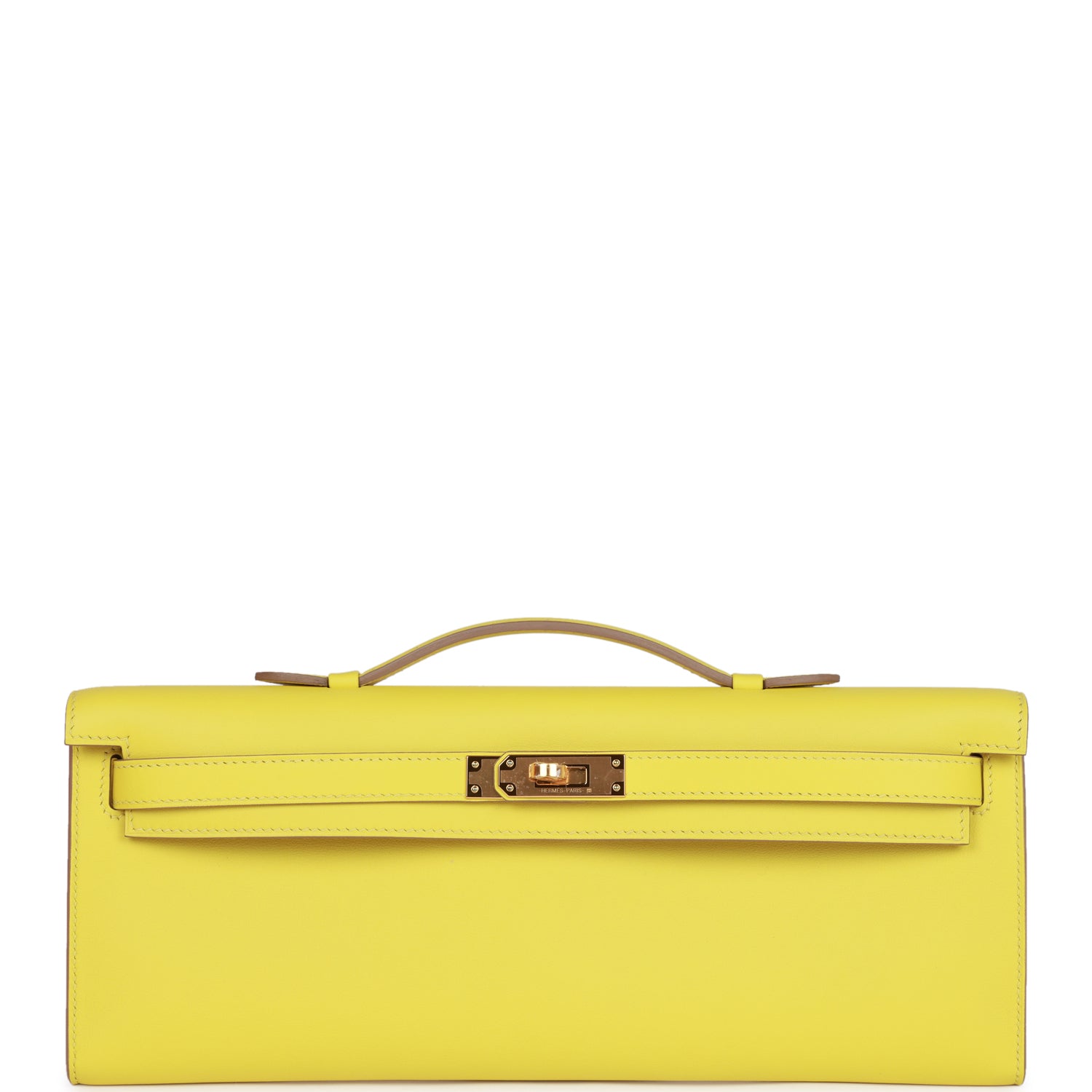 HERMES Kelly Cut Lime Swift Gold Hardware
