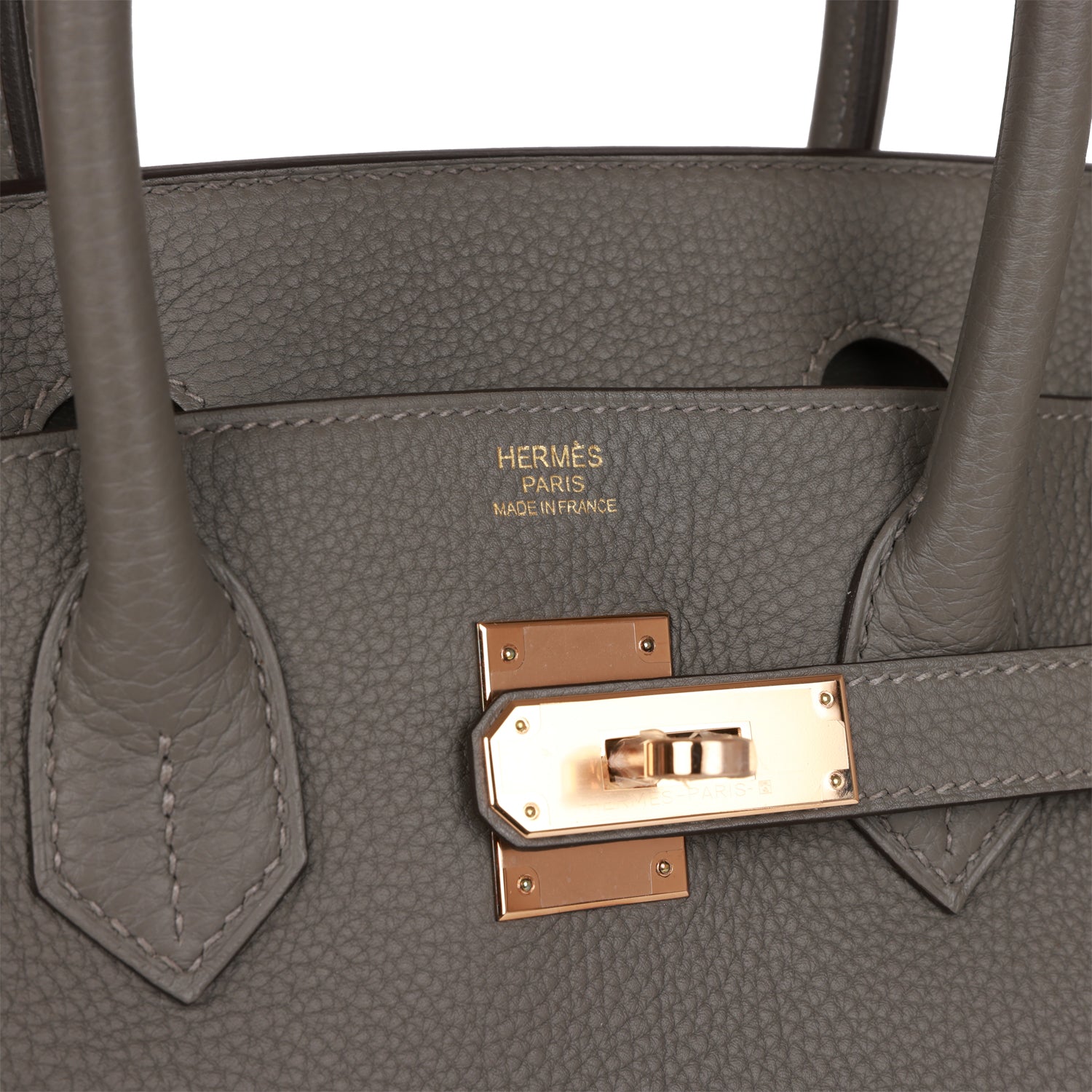 HERMES Birkin 30 Gris Meyer Togo Rose Gold Hardware