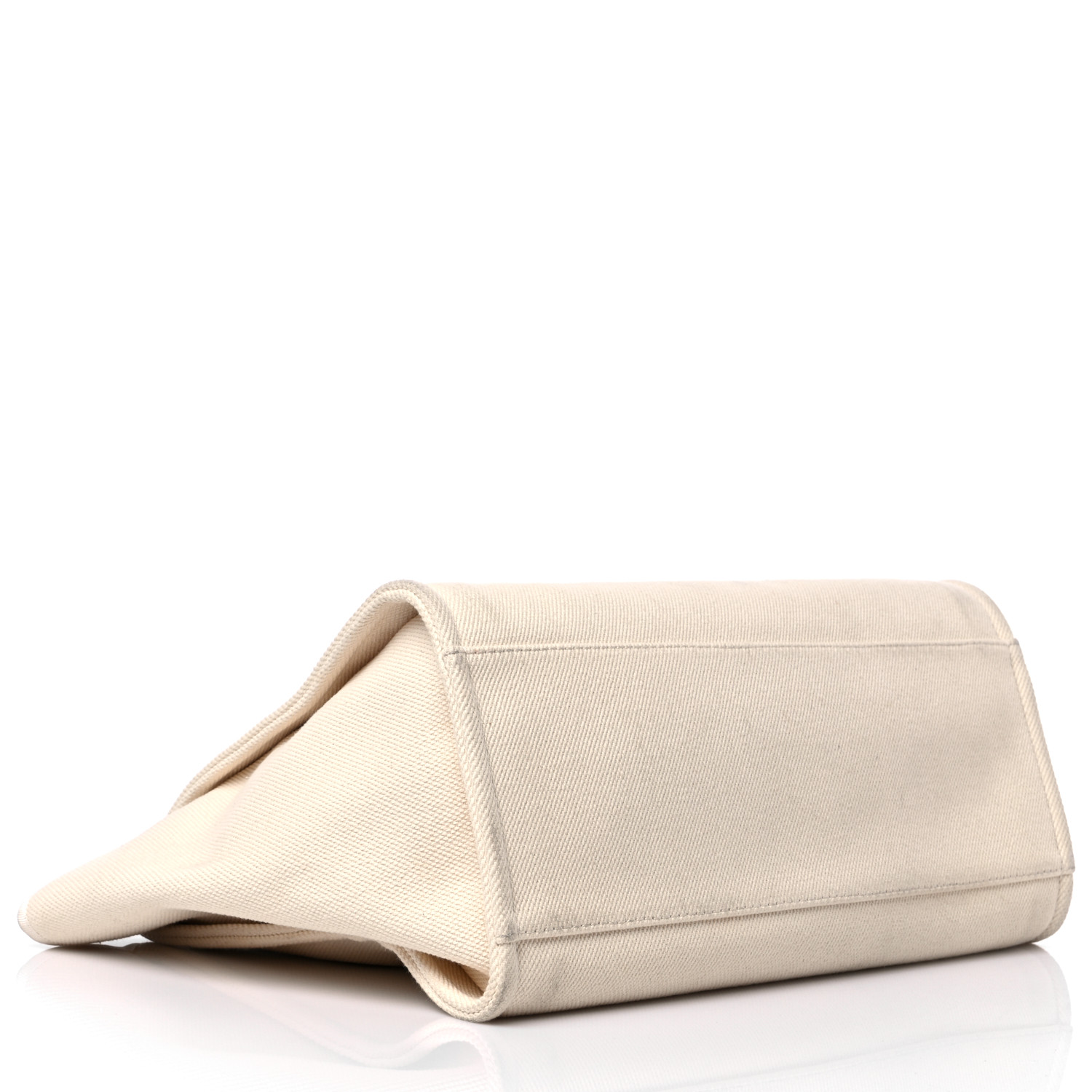 CHANEL Canvas Pearl Large Deauville Tote Ecru Beige