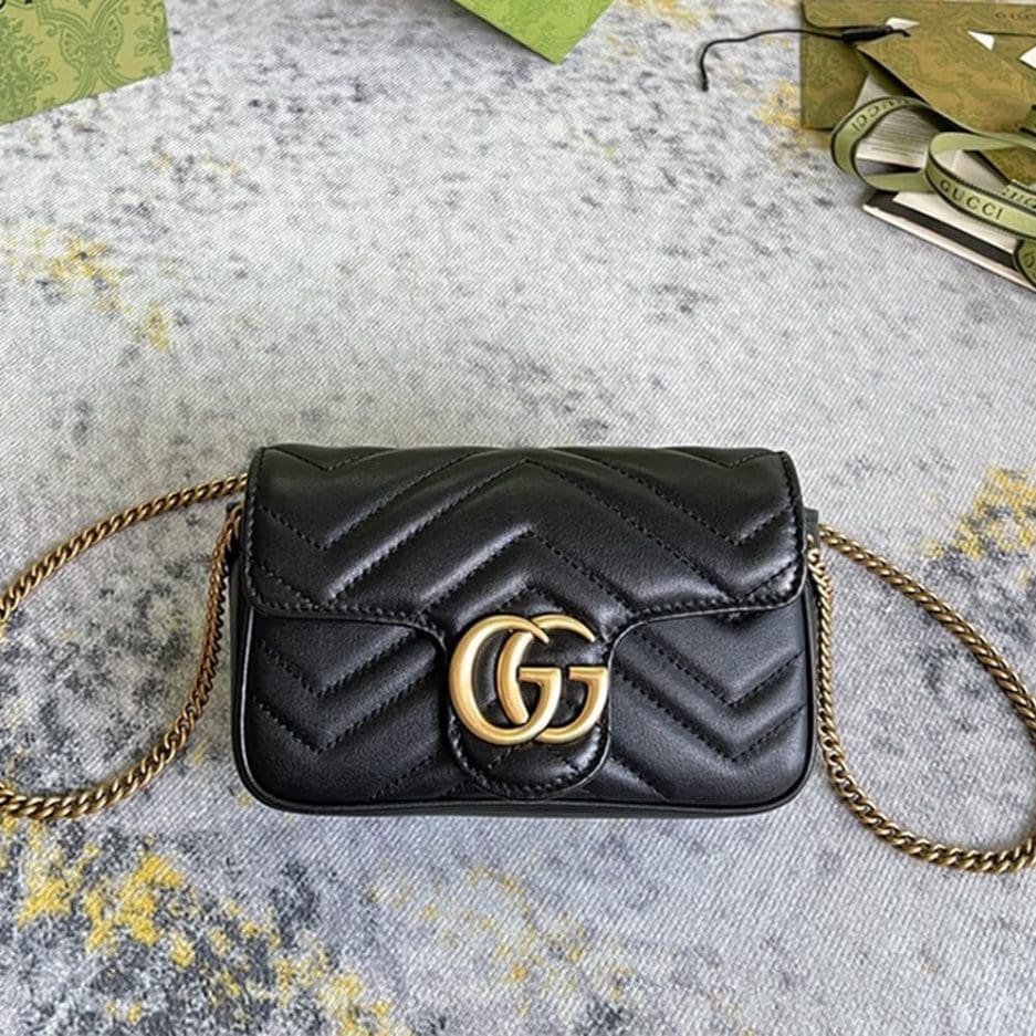 GUCCI Marmont matelasse leather super mini bag