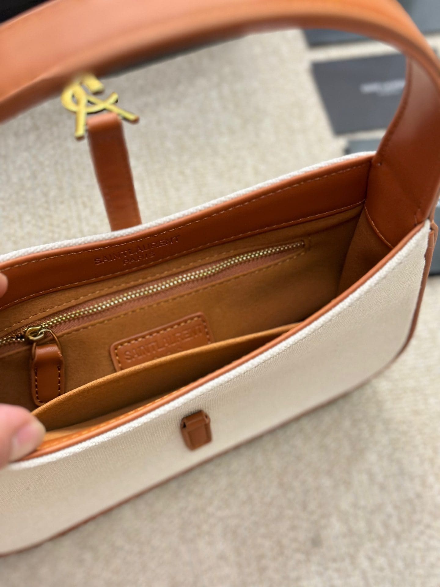 SAINT LAURENT LE 5 ?? 7 IN CANVAS AND LEATHER