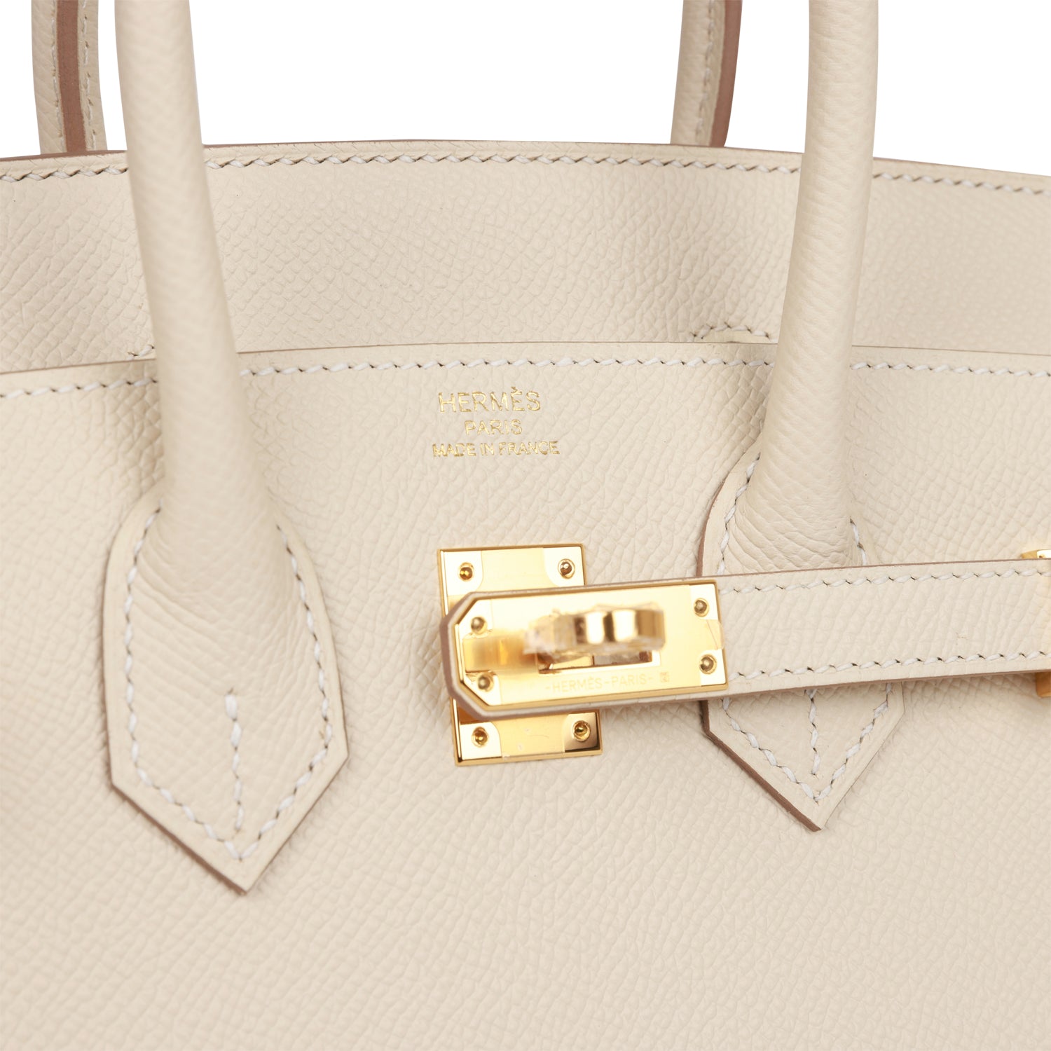 HERMES Birkin Sellier 25 Craie Epsom Gold Hardware