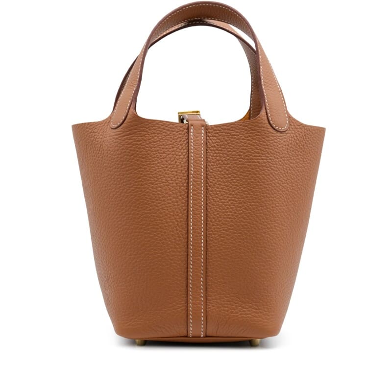 HERMES Gold Clemence Picotin Lock 18 Gold Hardware