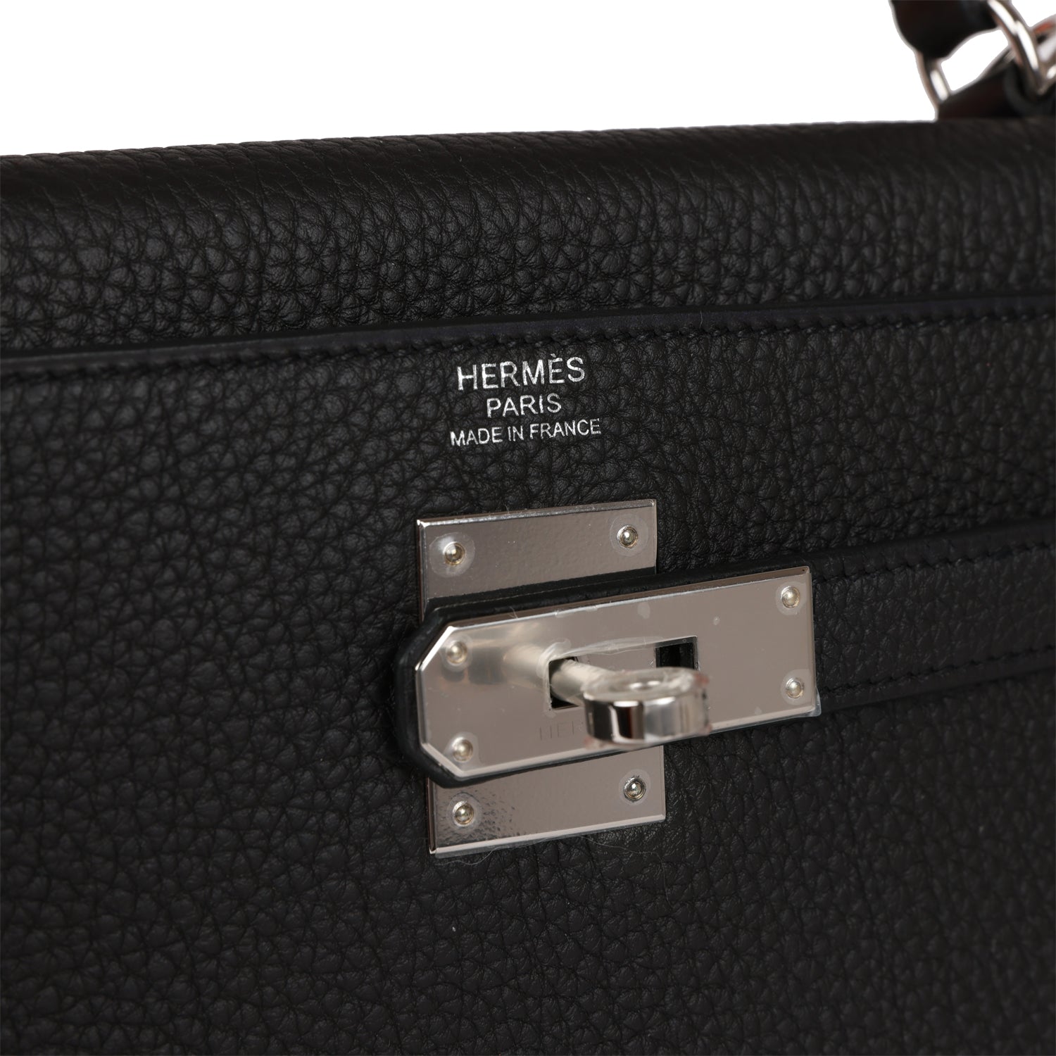 HERMES Kelly Retourne 32cm Black Togo Palladium Hardware