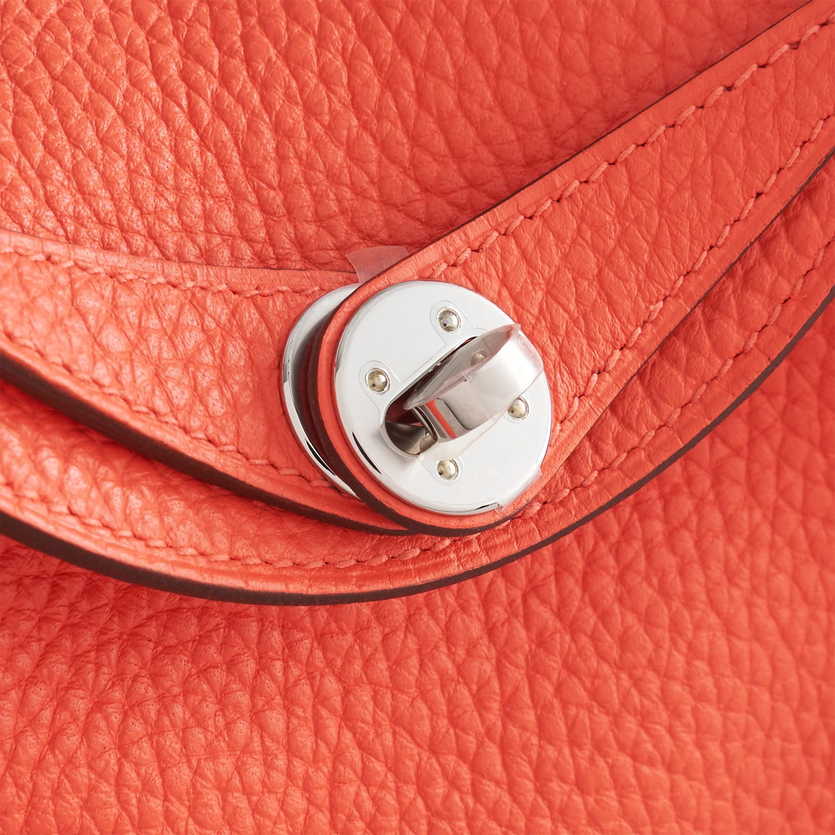 HERMES Lindy 20 Clemence Go Orange Field Palladium Hardware