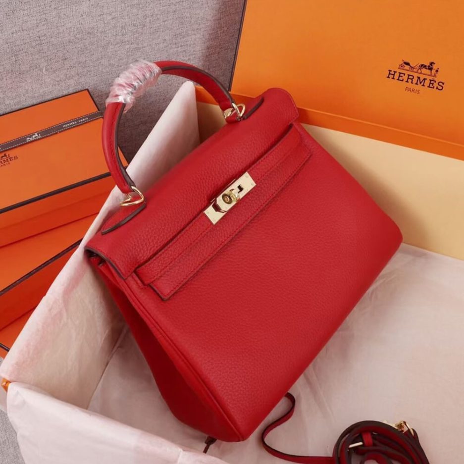 Hermes Kelly 28 （ red ）