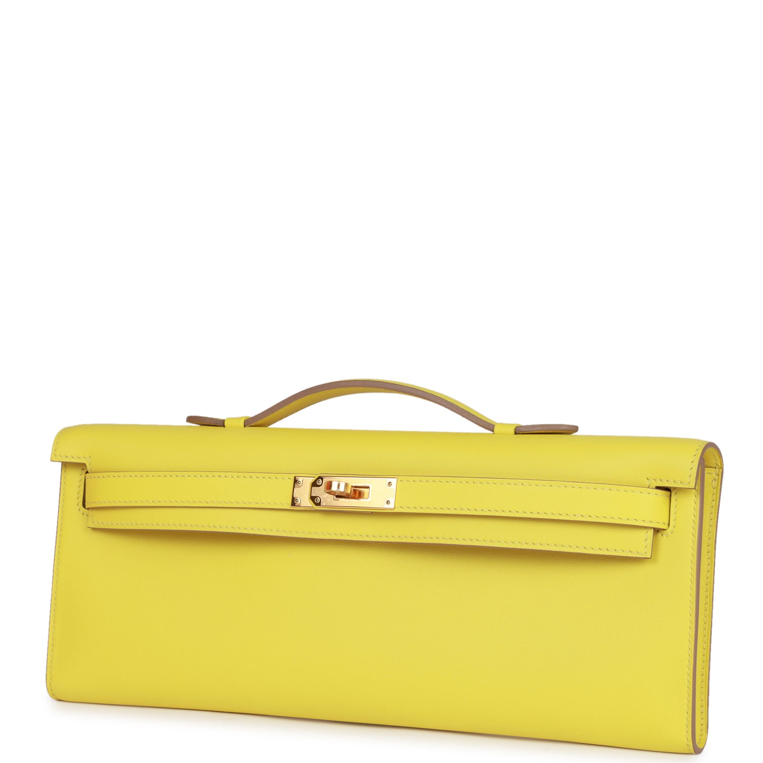 HERMES Kelly Cut Lime Swift Gold Hardware