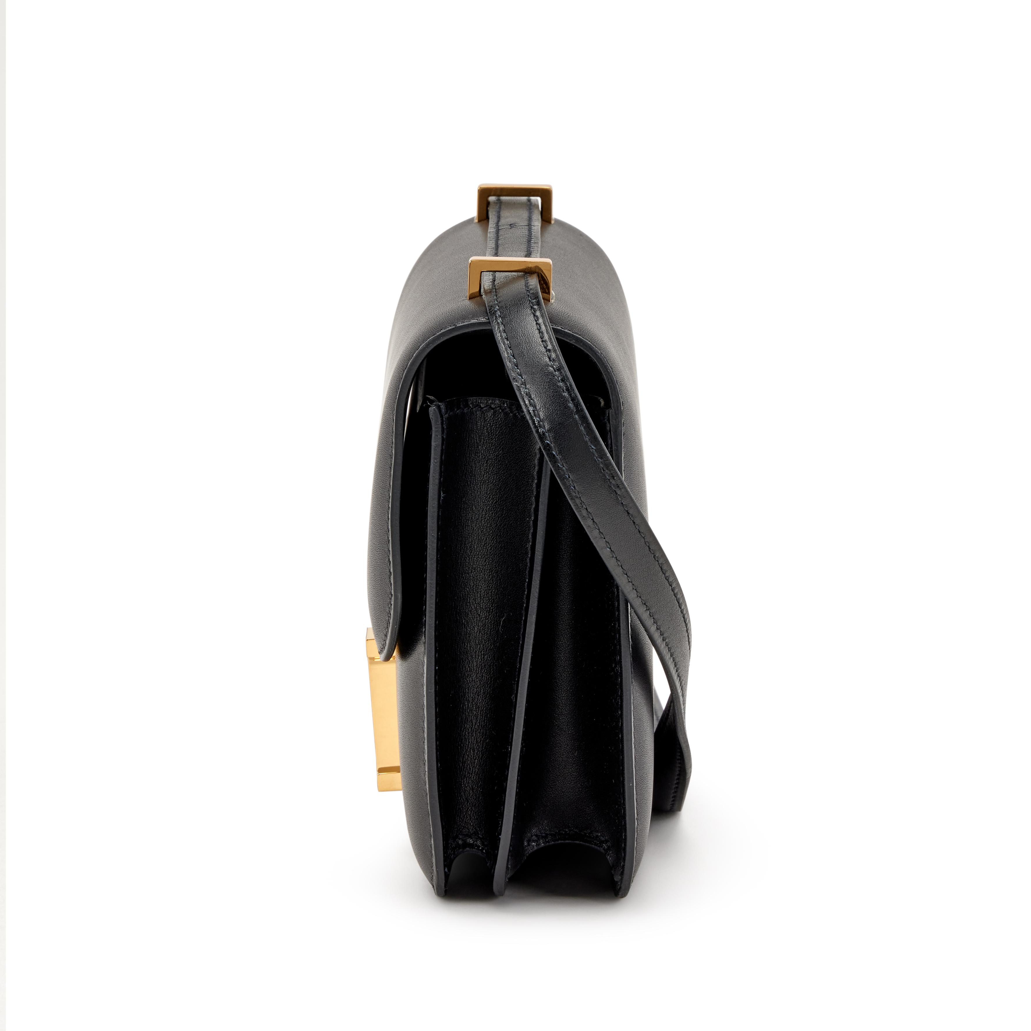HERMES Constance Bag 18 Black Epsom Gold Hardware