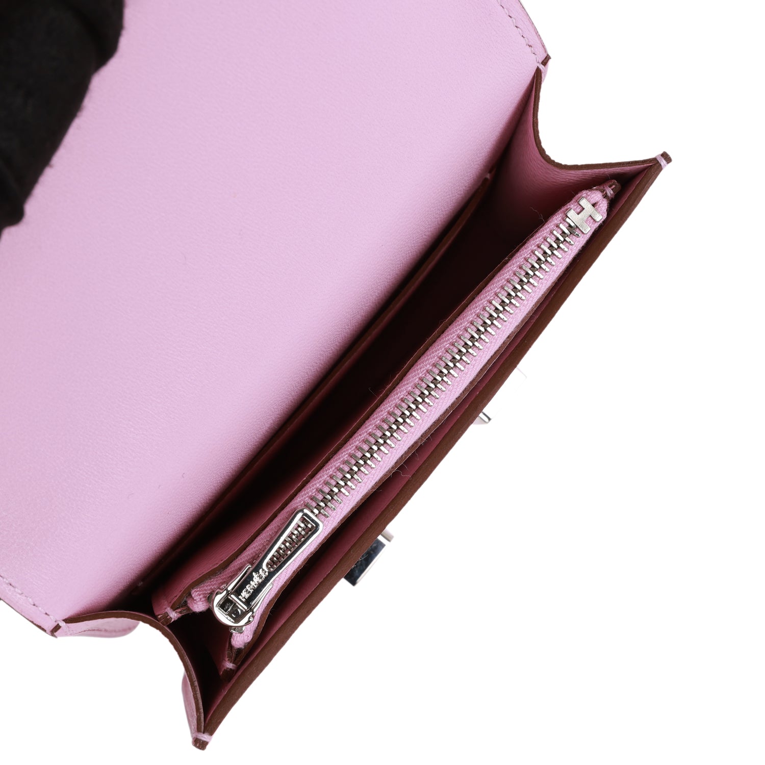 HERMES Constance Slim Wallet Mauve Syestre Epsom Palladium Hardware