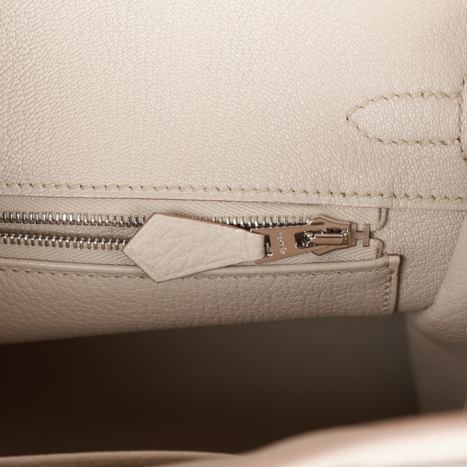 HERMES Birkin 25 Beton Togo Palladium Hardware