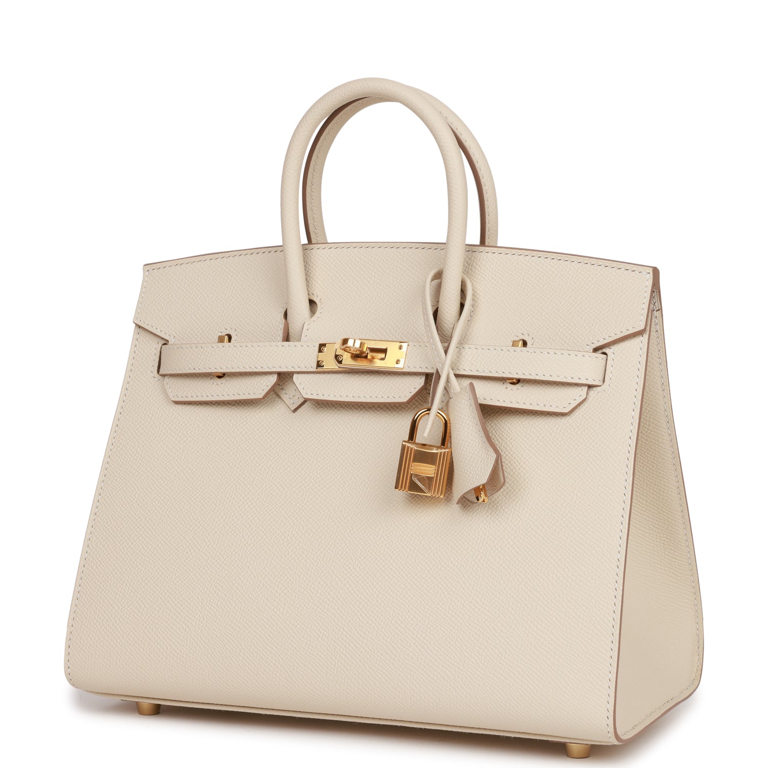 HERMES Birkin Sellier 25 Craie Epsom Gold Hardware