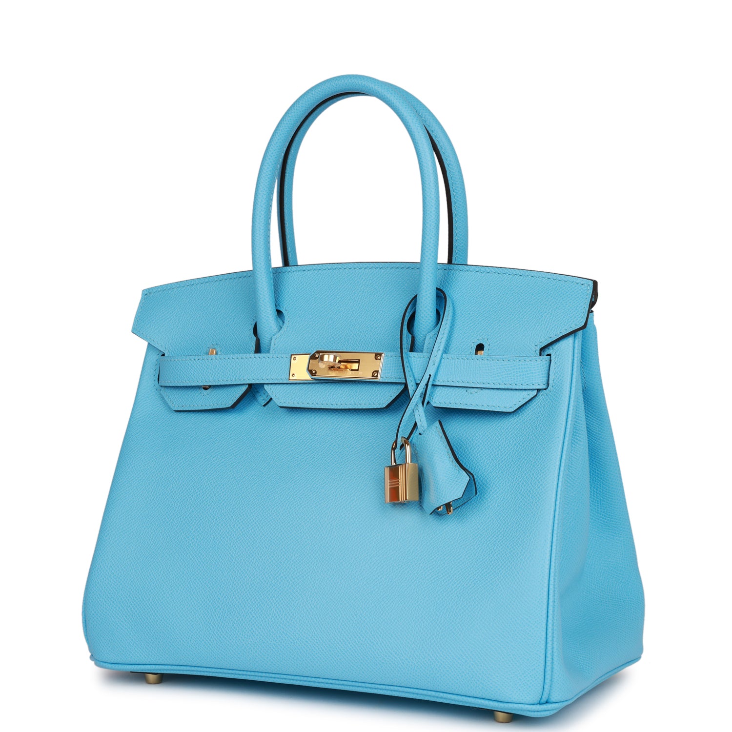 HERMES Birkin 30 Celeste Epsom Gold Hardware