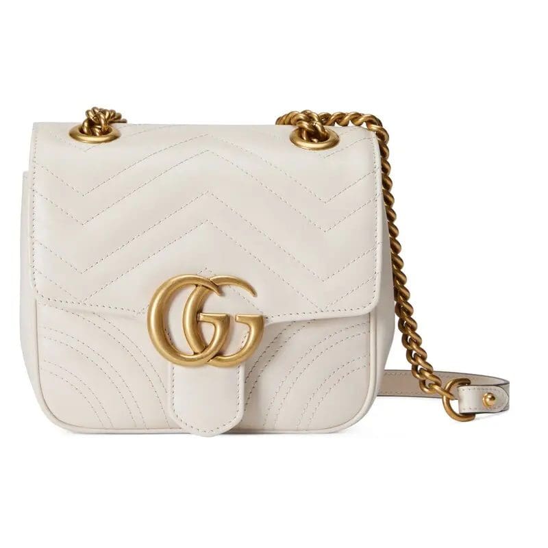 GUCCI MARMONT MINI SHOULDER BAG (White)