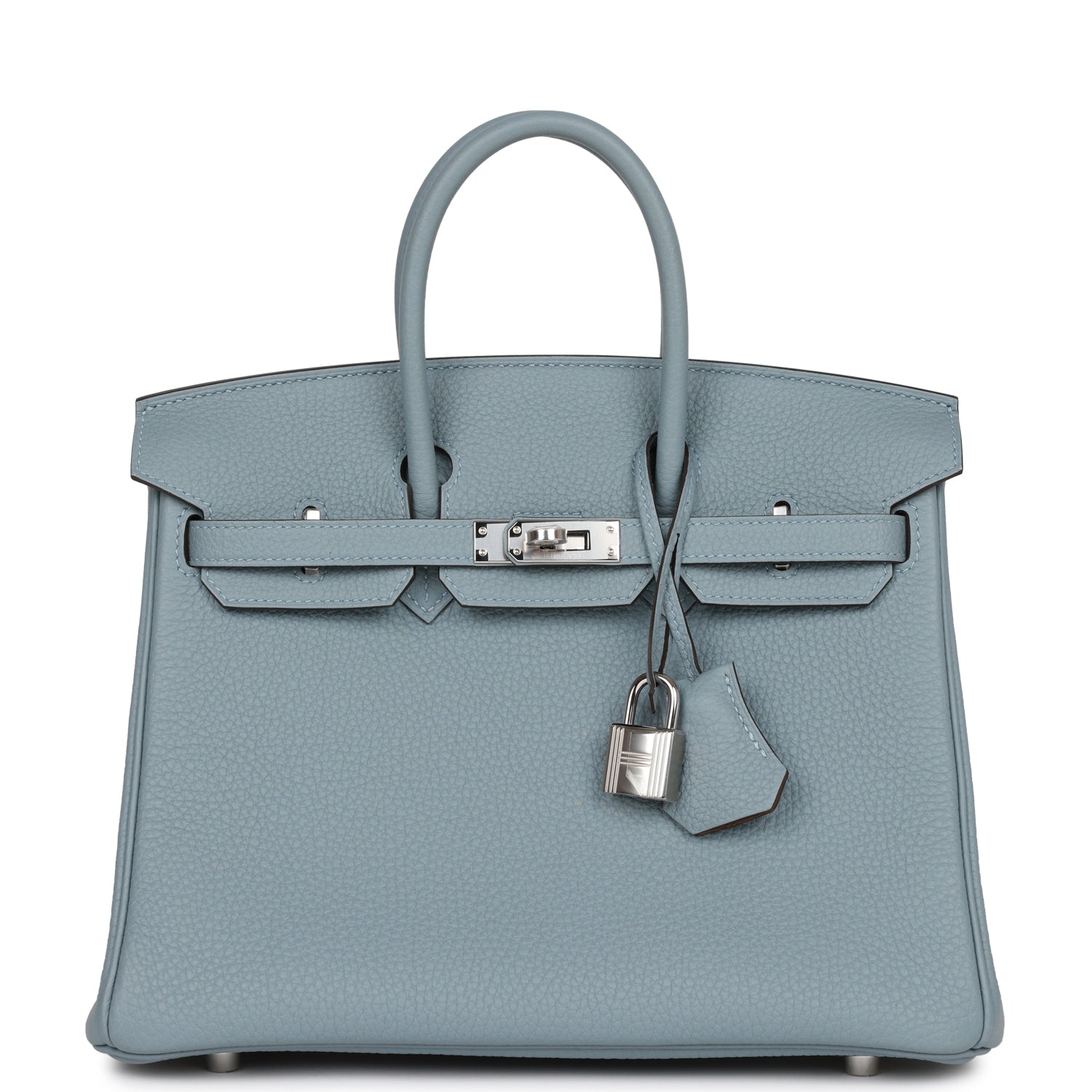 HERMES Birkin 25 Bleu Lin Verso Togo Palladium Hardware
