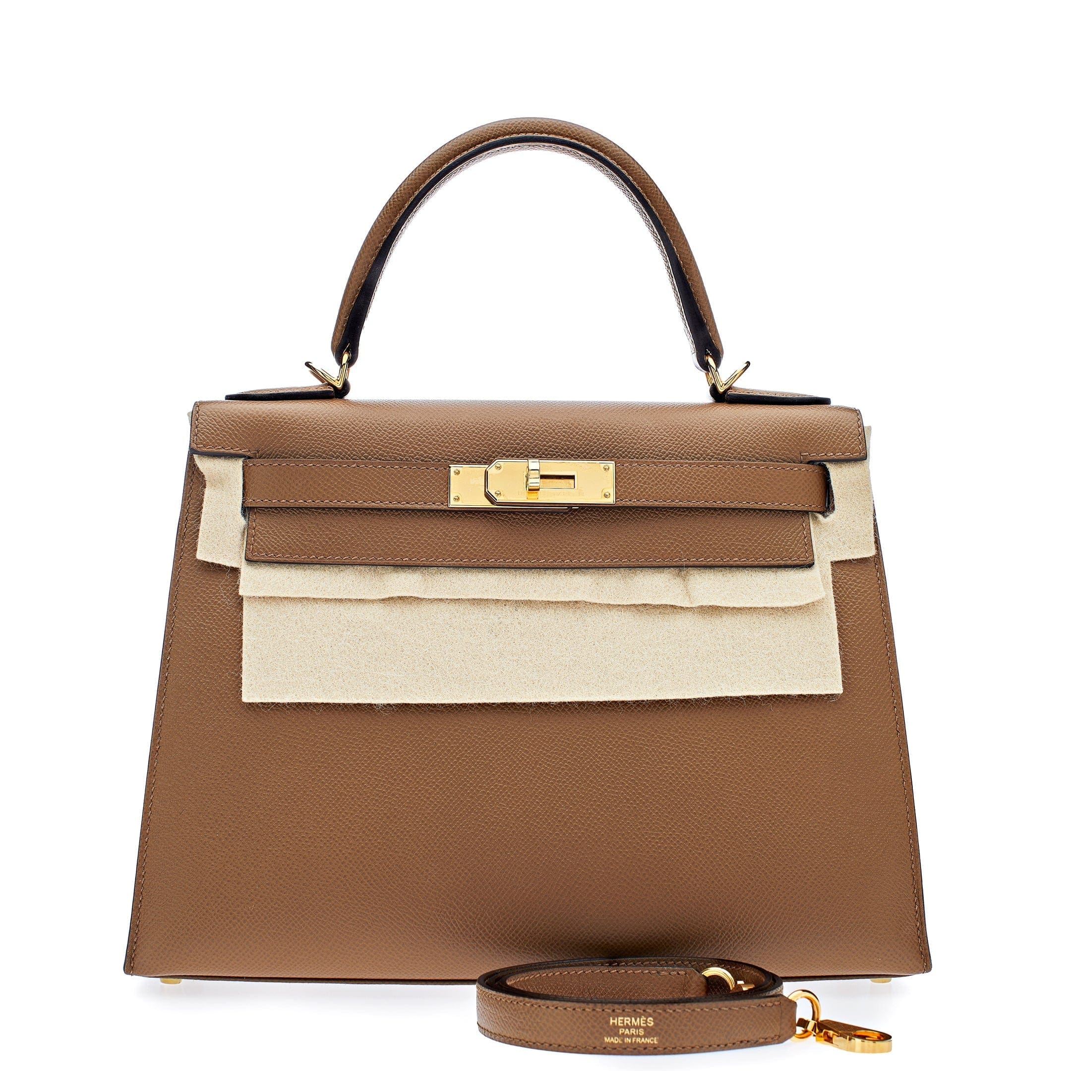HERMES Kelly 28 Gold Epsom Gold Hardware