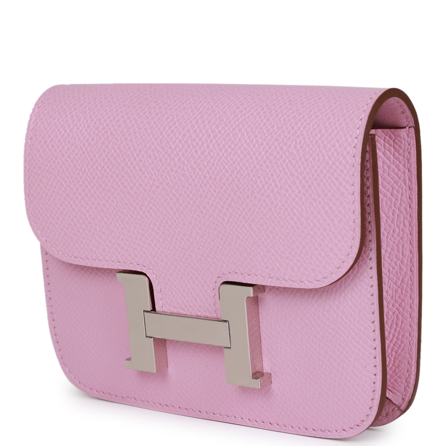 HERMES Constance Slim Wallet Mauve Syestre Epsom Palladium Hardware
