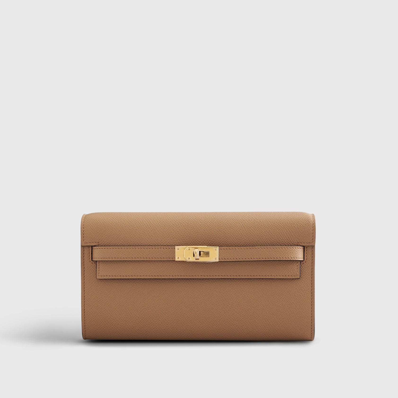 HERMES Kelly To Go Epsom Biscuit/Mauve Sylvester Gold Hardware
