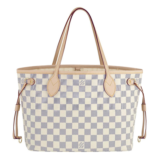 LOUIS VUITTON N51110 Neverfull PM Shoulder Bag Damier Azur Canvas