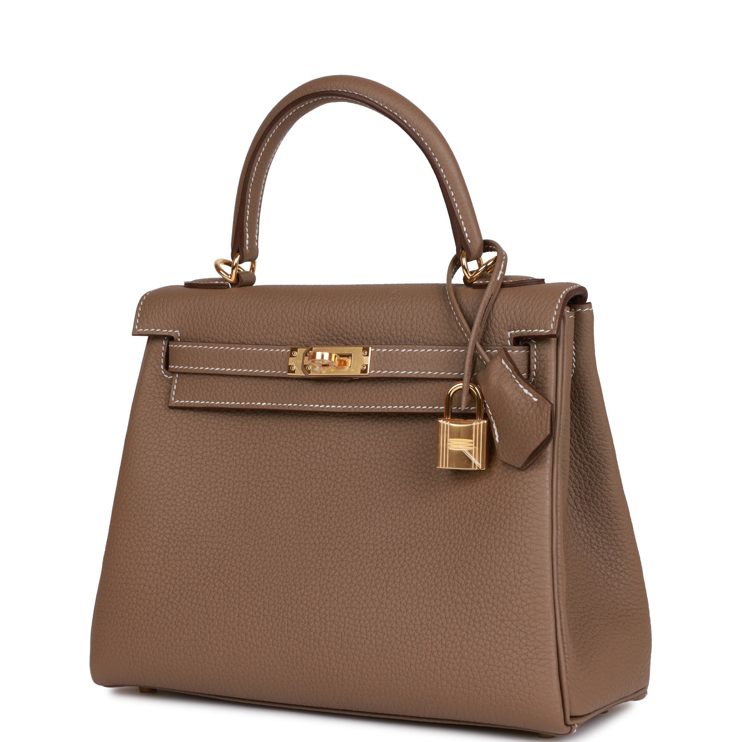 HERMES Kelly Retourne 25 Etoupe Togo Gold Hardware