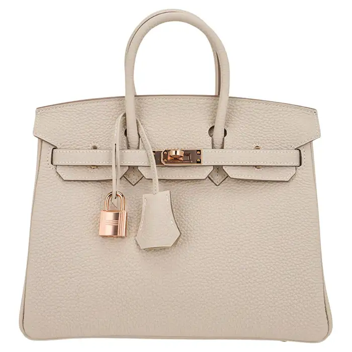 HERMES Birkin 35 Craie Togo Palladium Hardware rose gold