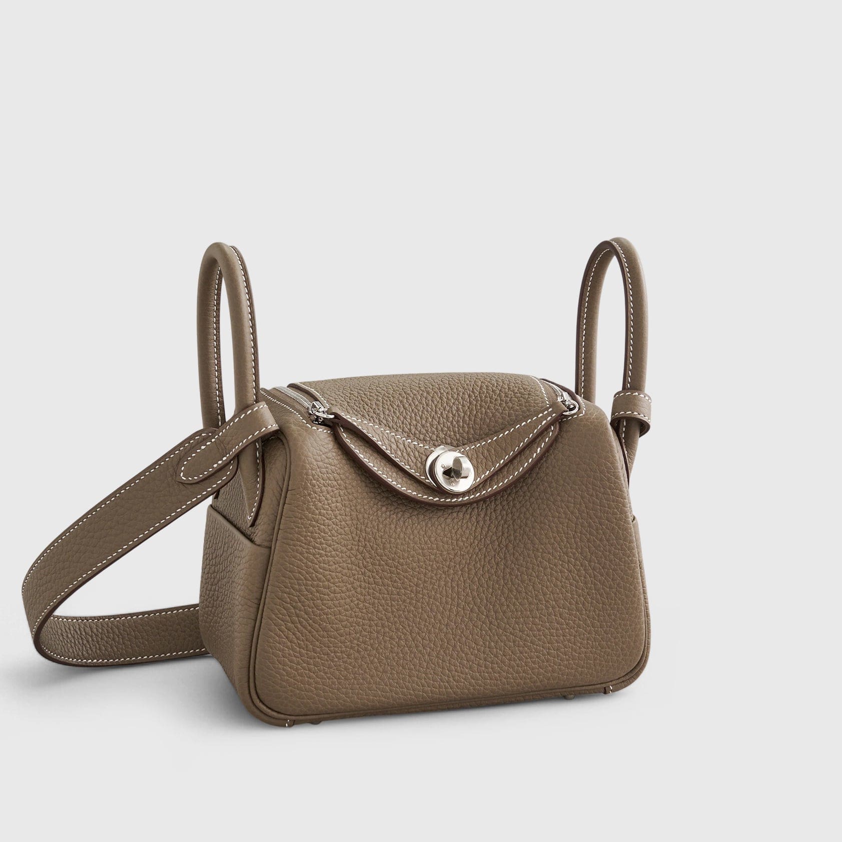 HERMES Lindy 20 Clemence Etoupe Palladium Hardware