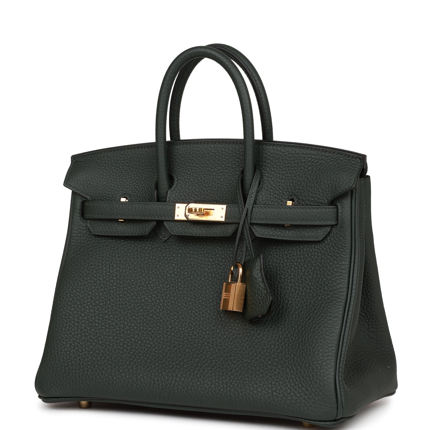 HERMES Birkin 25 Vert Fonce Togo Gold Hardware