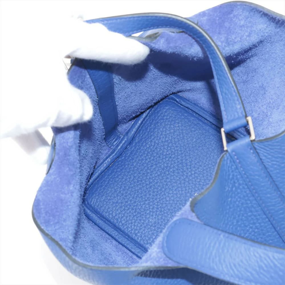 HERMES Taurillon Clemence Picotin 18 Bleu Royal with Palladium Hardware