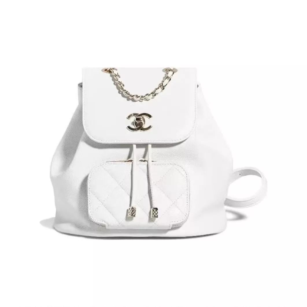 2022 Fall/Winter New Item CHANEL CHANEL Metallic Logo Logo Drawcord Cover Opening and Closing Cowhide Randsel Rucksack Randsel